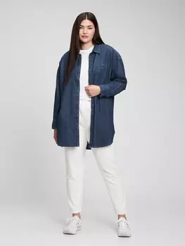 Джинсовая рубашка оверсайз Gap, синий