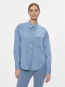 Джинсовая рубашка оверсайз Tommy Jeans, синий