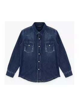 Джинсовая рубашка regular fit Please, синий