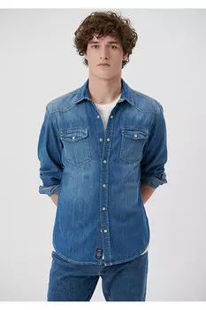 Джинсовая рубашка Rio Vintage Indigo Slim Fit/Slim Cut Mavi, синий