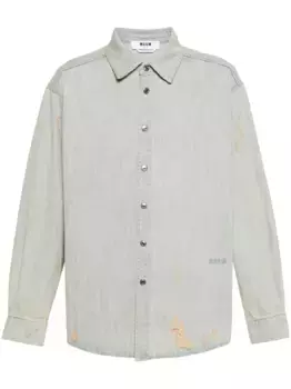 Джинсовая рубашка с эффектом потертости MSGM, синий