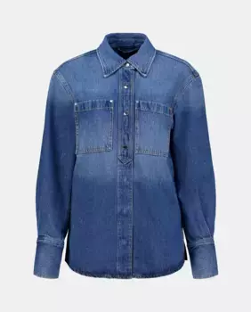 Джинсовая рубашка с длинным рукавом Hugo Boss, индиго