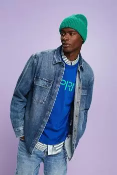 Джинсовая рубашка с лиоцеллом Esprit, синий
