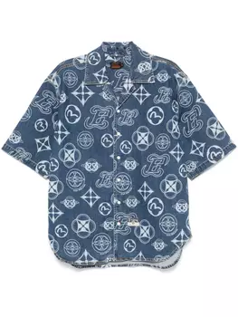 Джинсовая рубашка с монограммой EVISU, синий