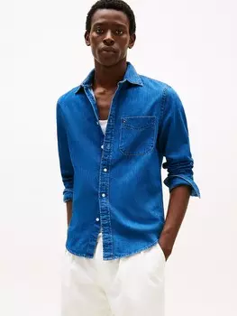 Джинсовая рубашка TOMMY HILFIGER Regular fit Button Up Shirt, синий деним