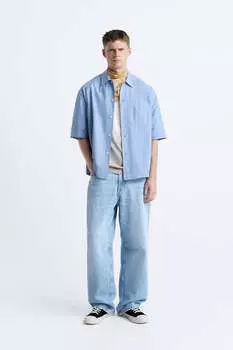 Джинсовая рубашка Zara, синий