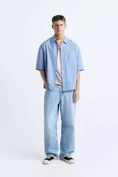 Джинсовая рубашка ZARA, синий