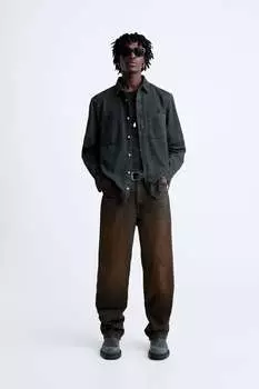 Джинсовая рубашка ZARA, синий