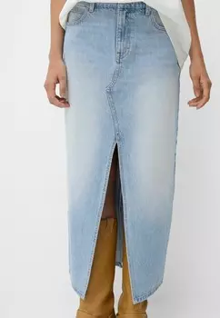 Джинсовая юбка Bershka, светло-голубые джинсы