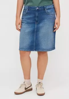 Джинсовая юбка CARSTELLA RHINESTONE SKIRT ONLY Carmakoma, цвет Light Blue Denim