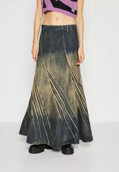 Джинсовая юбка FRILLED SKIRT WITH FELL SEAMS Jaded London, цвет blue