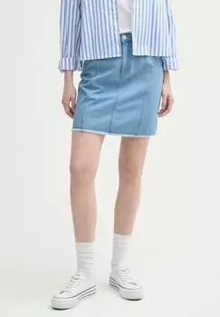 Джинсовая юбка Mini skirt TOM TAILOR DENIM, цвет Used Bleached Blue Denim