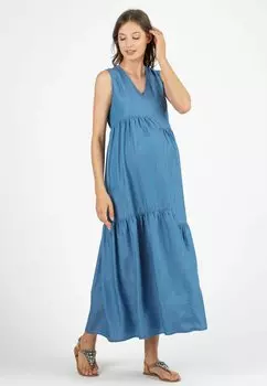 Джинсовое платье Attesa Maternity, синий