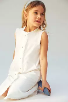 Джинсовое платье без рукавов H&M, белый
