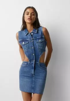 Джинсовое платье PULL&BEAR, синий