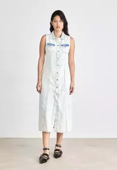 Джинсовое платье SLEEVELESS BUTTON FRONT DRESS DKNY, синие джинсы