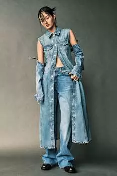 Джинсовое платье trf ZARA, синий