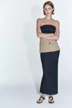 Джинсовое платье zw ZARA, синий
