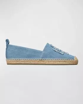 Джинсовые эспадрильи Double T Tory Burch, цвет Denim