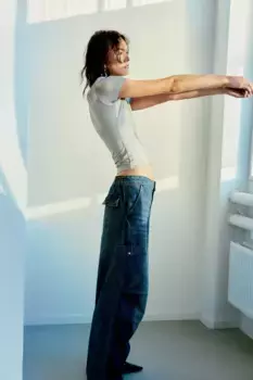 Джинсовые брюки-парашюты H&M, синий