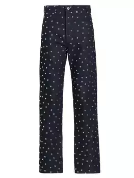 Джинсовые брюки с заклепками Lanvin, синий