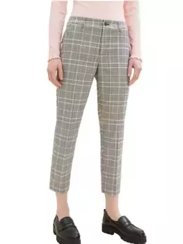 Джинсовые брюки TOM TAILOR 7/8 в клетку Tom Tailor Denim, серый