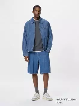 Джинсовые рабочие шорты Uniqlo, синий