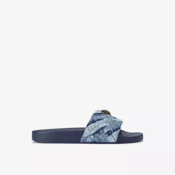 Джинсовые шлепанцы с декором в виде орла Meena Kurt Geiger London, синий