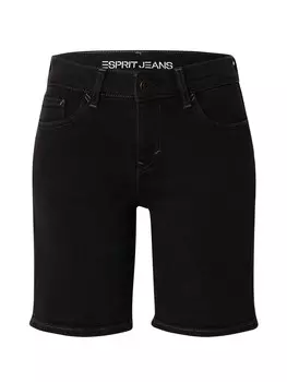 Джинсовые шорты ESPRIT Regular Jeans, черный