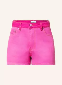Джинсовые шорты GANNI, цвет 397 PHLOX PINK