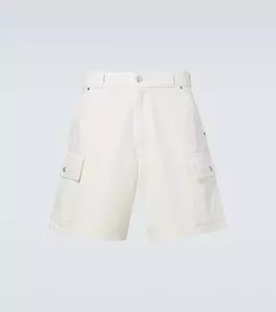 Джинсовые шорты карго Prada, белый