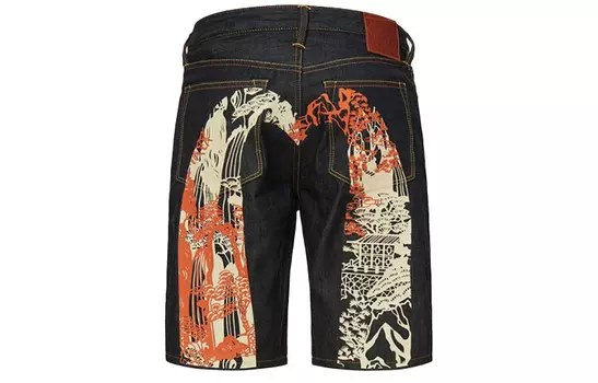 Джинсовые шорты мужские синие Evisu, синий