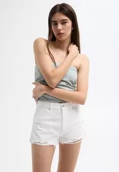 Джинсовые шорты PULL&BEAR, белые