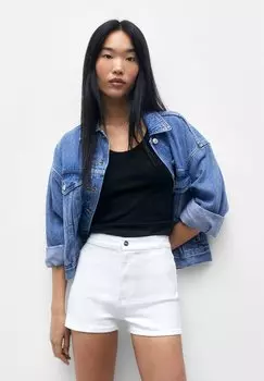 Джинсовые шорты PULL&BEAR, белый