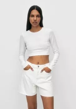 Джинсовые шорты PULL&BEAR, белый