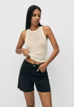 Джинсовые шорты PULL&BEAR, черный