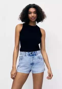 Джинсовые шорты PULL&BEAR, синий