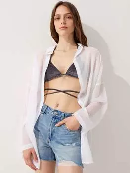 Джинсовые шорты с потертостями B.Angel, цвет light wash