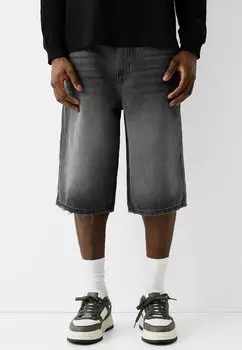 Джинсовые шорты SKATER Bershka, цвет black