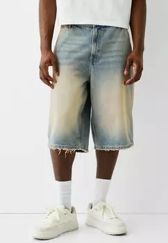 Джинсовые шорты SKATER Bershka, цвет blue grey