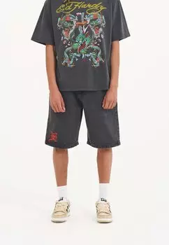 Джинсовые шорты SNAKE Ed Hardy, серый