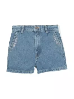 Джинсовые шорты со стразами Zadig & Voltaire Kids, синий