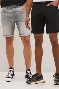 Джинсовые шорты стрейч Next, черный