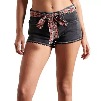 Джинсовые шорты Superdry Lace Hot, черный