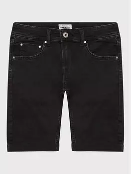 Джинсовые шорты узкого кроя Pepe Jeans, черный