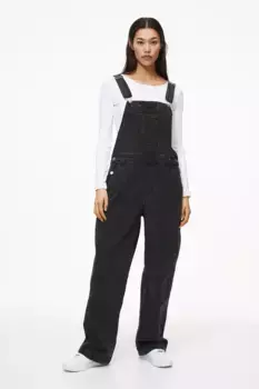Джинсовый комбинезон прямой H&M, черный