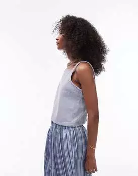 Джинсовый топ на бретелях свободного кроя Topshop
