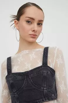 Джинсовый топ Tommy Jeans, черный