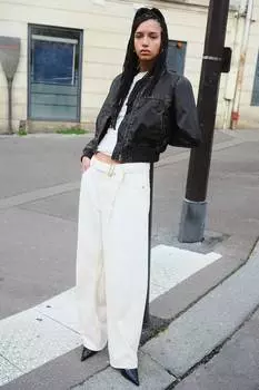 Джинсы Barrel High H&M, бежевый