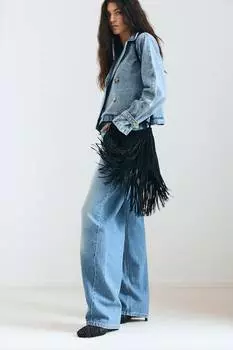 Джинсы Barrel Regular H&M, голубой